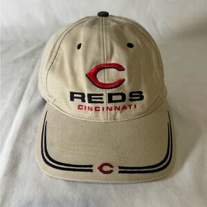 Cincinnati‎ Reds MLB Twins Enterprise Vintage Beige Adjustable Strapback Cap Hat